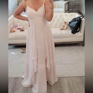 Elegant Pink Spaghetti Strap Dress